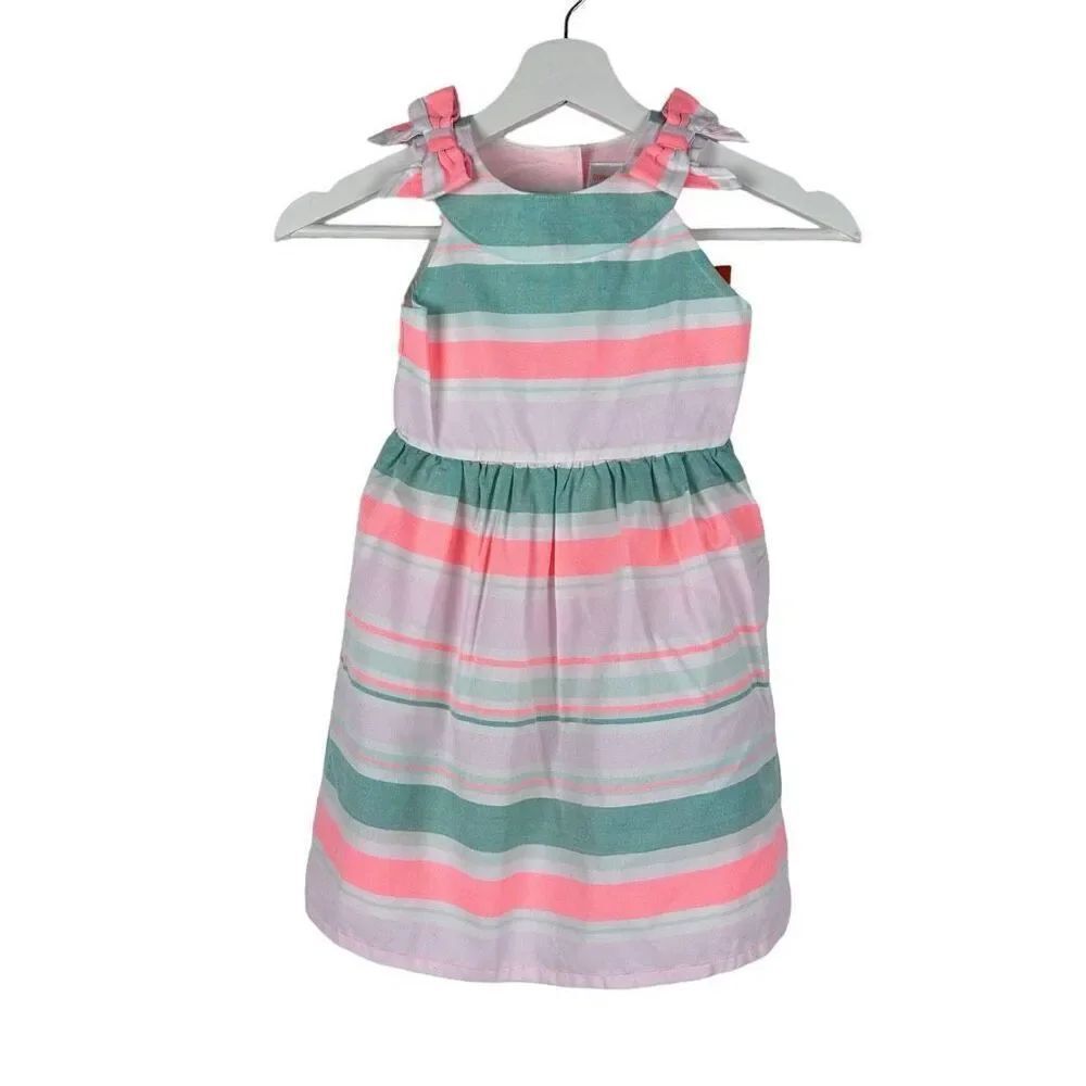 Gymboree Stripe Dress with Bows on the Shoulders size 5T NEW